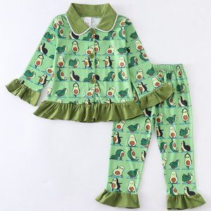 Avocado Ruffle Pajama Set